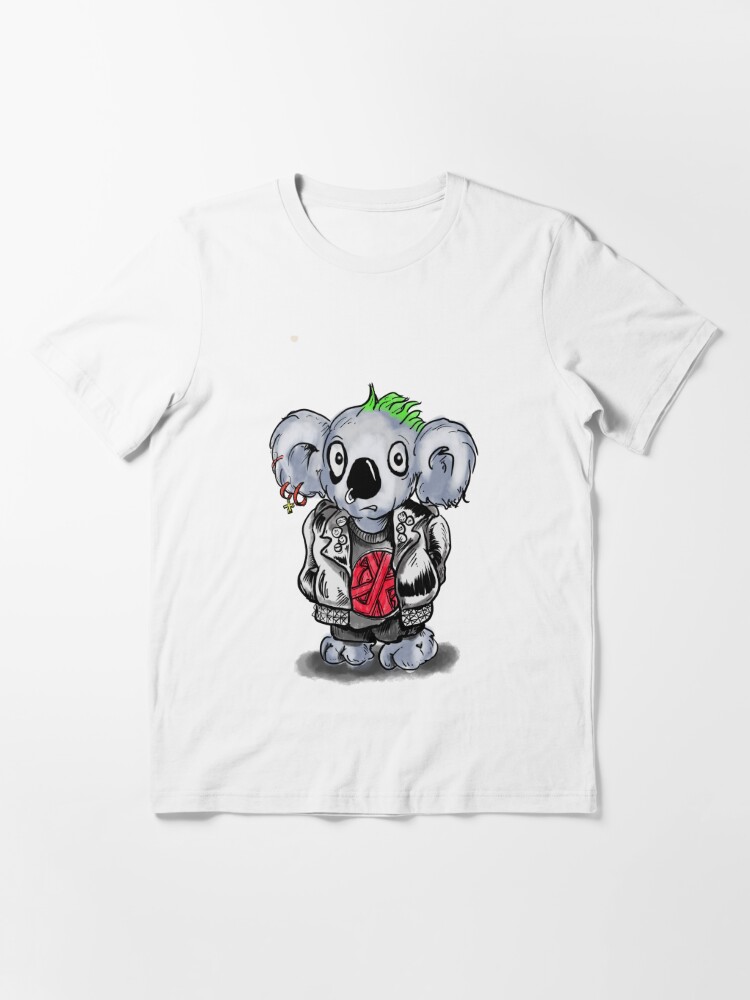 Punk rock koala in a battle jacket Essential T-Shirt for Sale by  silentlyrob668