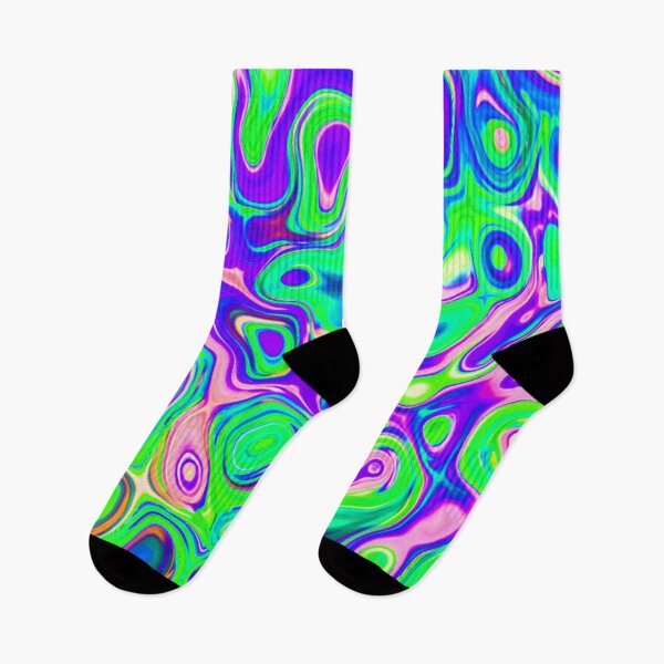 Item preview, Psychedelic Liquid Swirl - Green and Purple designed and sold by TotallyRetroArt.