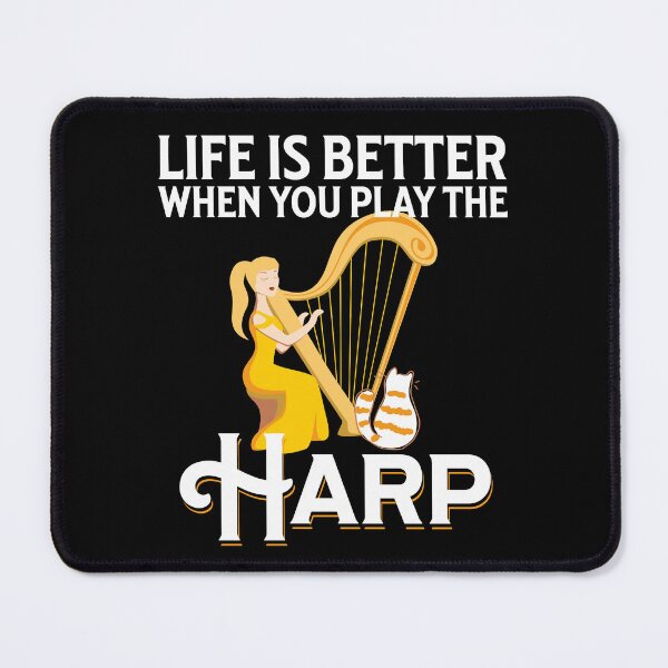 Item preview, Life Is Better When You Play The Harp Cat Lover designed and sold by Betsytiptoe.