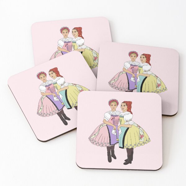 Item preview, Girls of Velke Pavlovice / Holky z Velke Pavlovic on pink, Czech folklore, Moravian folklore, designed and sold by Naty Design Prague.