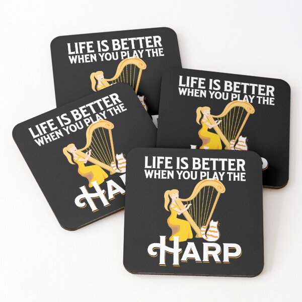 Item preview, Life Is Better When You Play The Harp Cat Lover designed and sold by Betsytiptoe.