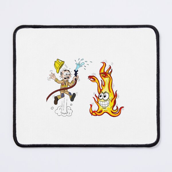Item preview, Cartoon character design, firefighter and fire designed and sold by manu-moon.