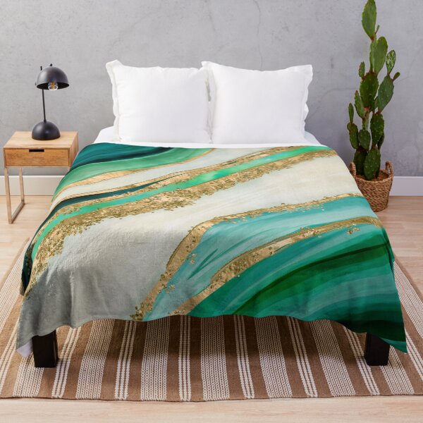 Item preview, Emerald green watercolor and gold designed and sold by k9printart.