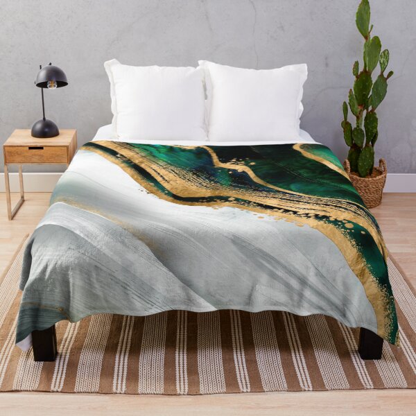 Item preview, Malachite green watercolor and gold designed and sold by k9printart.