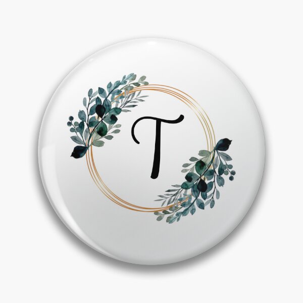 Item preview, Monogram Letter T | Laurels with Gold Borders designed and sold by JustSeasons.