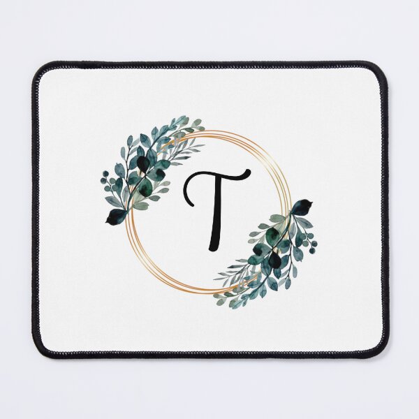 Item preview, Monogram Letter T | Laurels with Gold Borders designed and sold by JustSeasons.