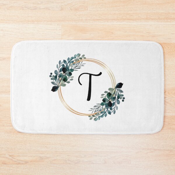 Item preview, Monogram Letter T | Laurels with Gold Borders designed and sold by JustSeasons.