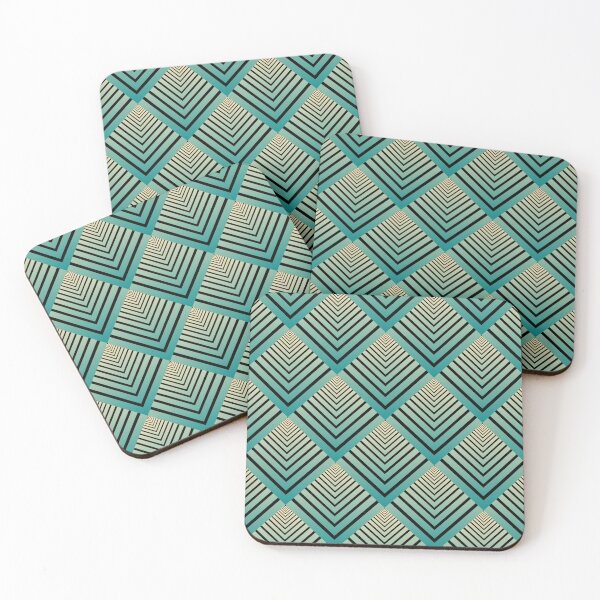 Item preview, Retro Pattern, Fish Scales, Turquoise / Black designed and sold by AlfabetDesign.