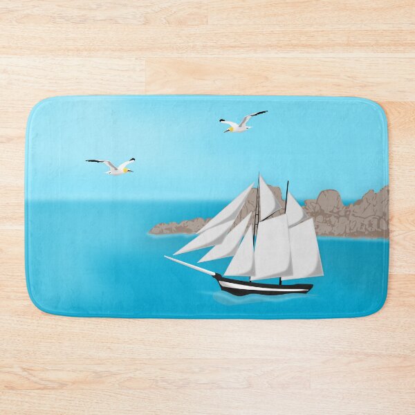 Item preview, Gannets and old rig, Perros-Guirec, Pink Granite Coast, Brittany - Long designed and sold by NolDesigns.