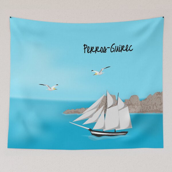 Item preview, Gannets and old rig, Perros-Guirec, Pink Granite Coast, Brittany - Long designed and sold by NolDesigns.