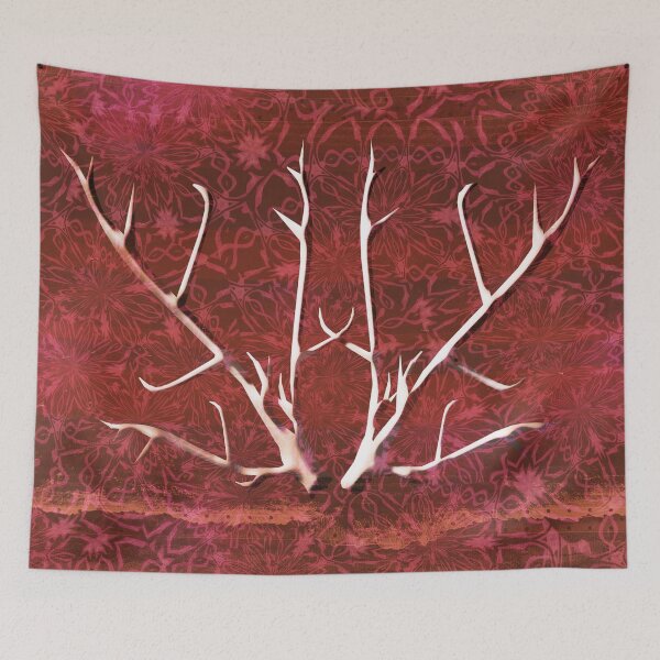 Item preview, Red Floral Antlers designed and sold by frappechica.