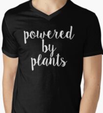 vegan - vegetarisch - angetrieben von Pflanzen T-Shirt mit V-Ausschnitt