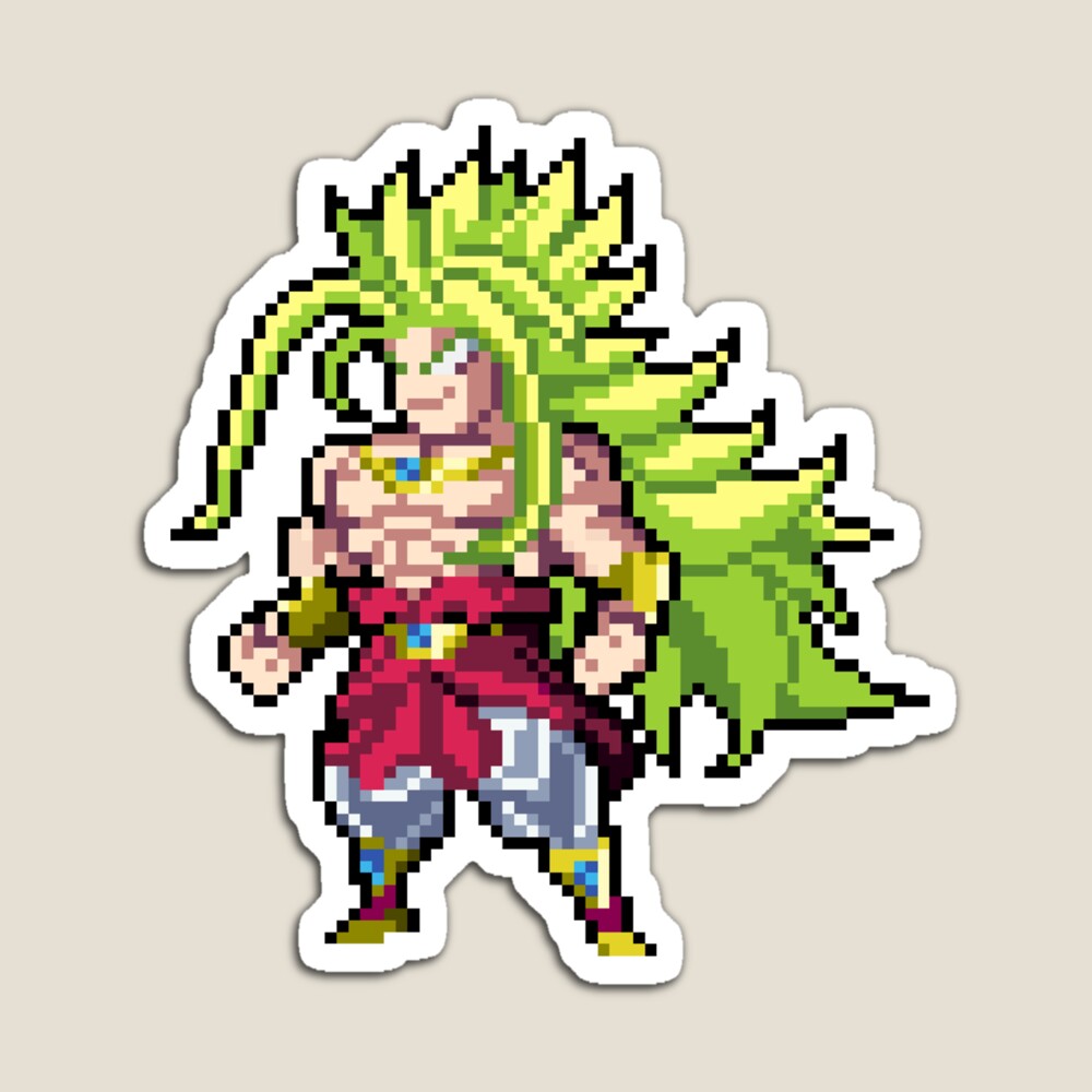 Broly Super Saiyan 5 HQ Pixel Edition Sticker for Sale by adventfan