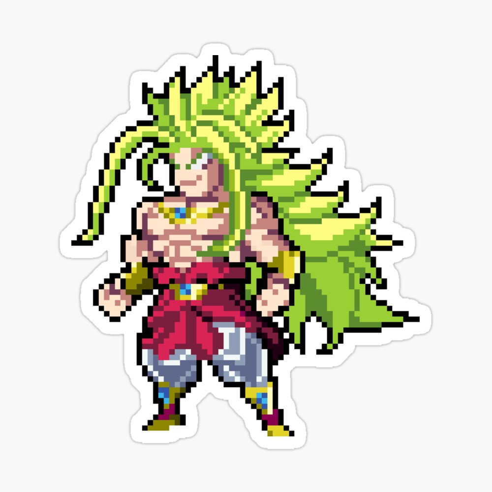 Broly Super Saiyan 5 HQ Pixel Edition Sticker for Sale by adventfan