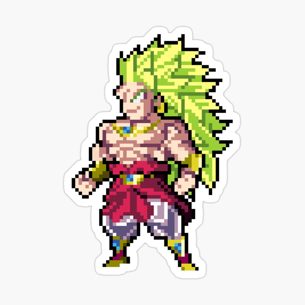 Broly Super Saiyan 5 HQ Pixel Edition Sticker for Sale by adventfan