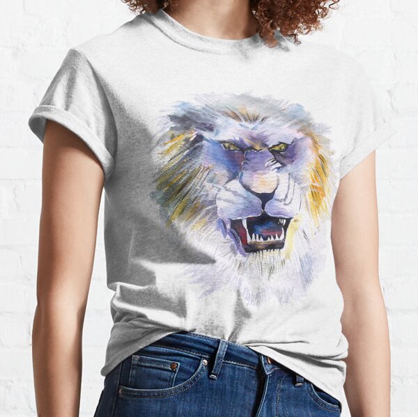 Hand painted watercolor lion head Classic T-Shirt