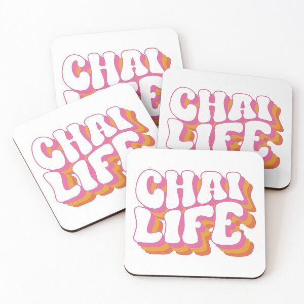 Item preview,  Chai Life in Pink and Orange 70s Bubble Font -  Fun Jewish Design designed and sold by JoBella-Designs.