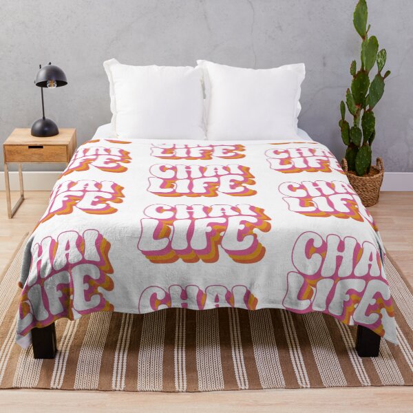 Item preview, Chai Life in Pink and Orange 70s Bubble Font - Fun Jewish Design designed and sold by JoBella-Designs.