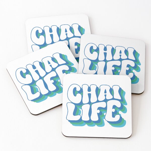 Item preview, Chai Life in Blue and Green 70s Bubble Font -  Fun Jewish Design designed and sold by JoBella-Designs.