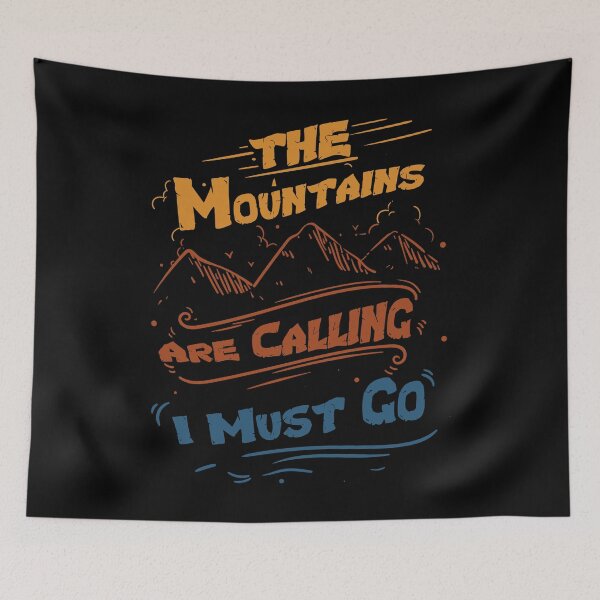 Item preview, The Mountains Are Calling I Must Go Outdoors Camping Hiking designed and sold by creativeMOW.
