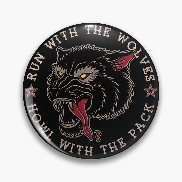 Item preview, Run With the Wolves, Howl With the Pack, Old School Wolf Tattoo Design designed and sold by Proverbial Wisdom Design.