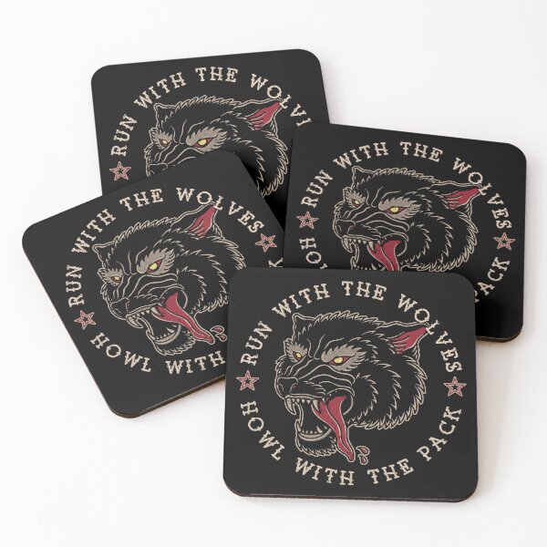 Item preview, Run With the Wolves, Howl With the Pack, Old School Wolf Tattoo Design designed and sold by Proverbial Wisdom Design.