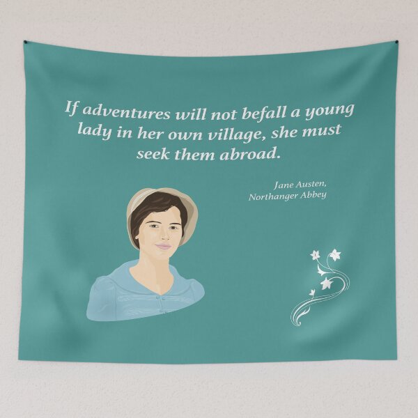 Item preview, Northanger Abbey 'Adventures' Quote (Jane Austen) designed and sold by ThatsNovelGifts.