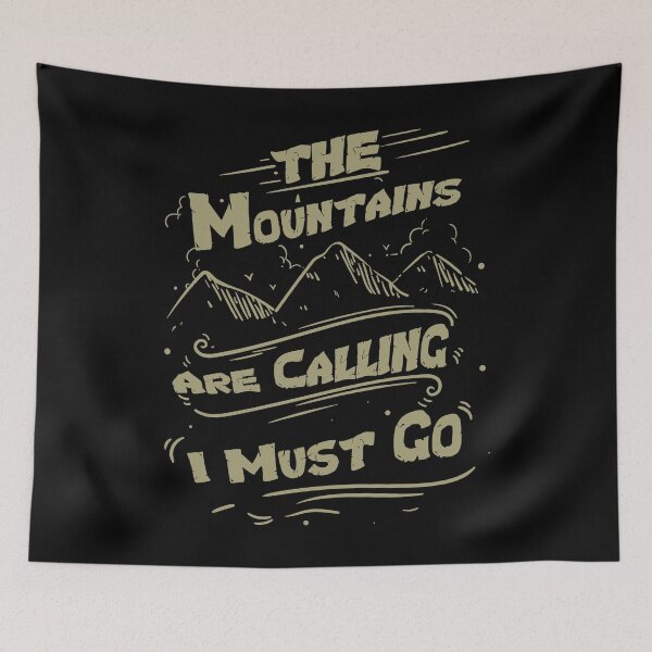 Item preview, The Mountains Are Calling I Must Go Outdoors Camping Hiking designed and sold by creativeMOW.