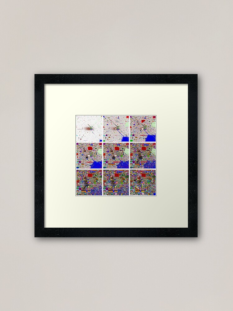 "Reddit /r/Place 12K Evolution of the Canvas in Snapshots (3x3)" Framed Art Print by bobbooo