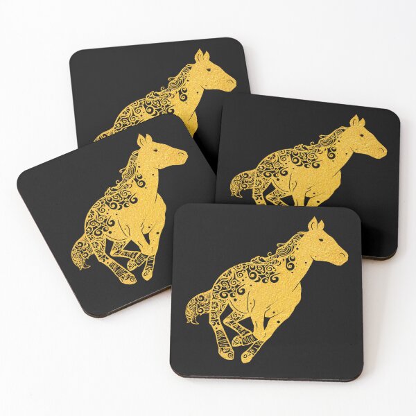 Item preview, Quarter Horse Pony Gold Papercut Mandala Art designed and sold by hign.
