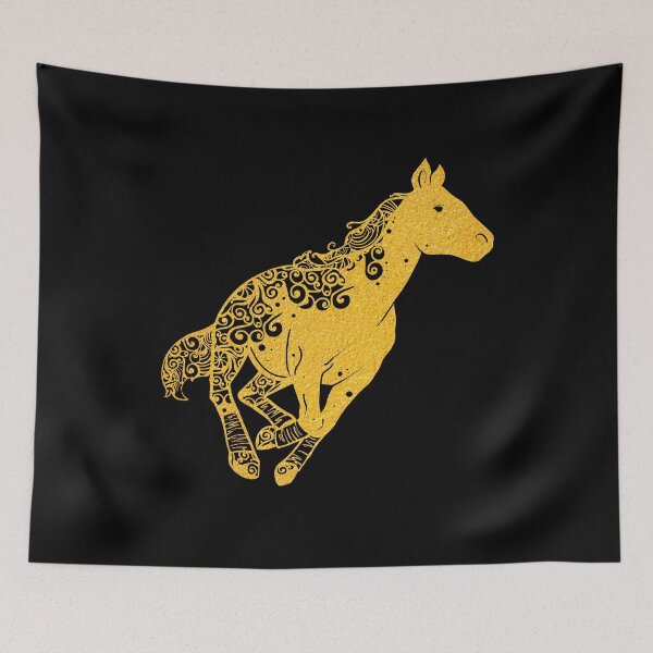 Item preview, Quarter Horse Pony Gold Papercut Mandala Art designed and sold by hign.