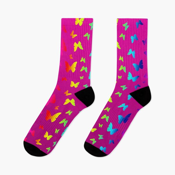 Item preview, Beautiful Rainbow Butterfly Pattern with Gradient Pink background designed and sold by Jennykies.