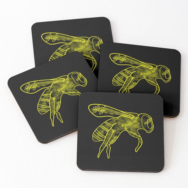 Item preview, Bee Bright Yellow Pollinator Insect Artful Illustration designed and sold by artfulnotebook.