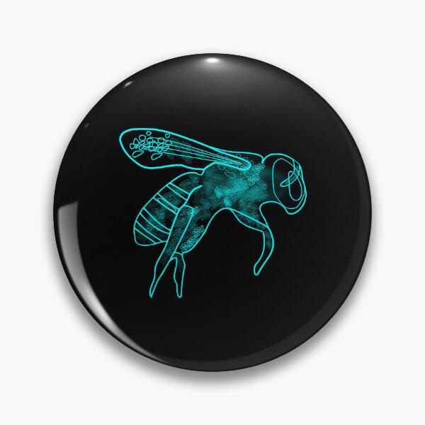 Item preview, Bee Turquoise Pollinator Insect Artful Illustration designed and sold by artfulnotebook.