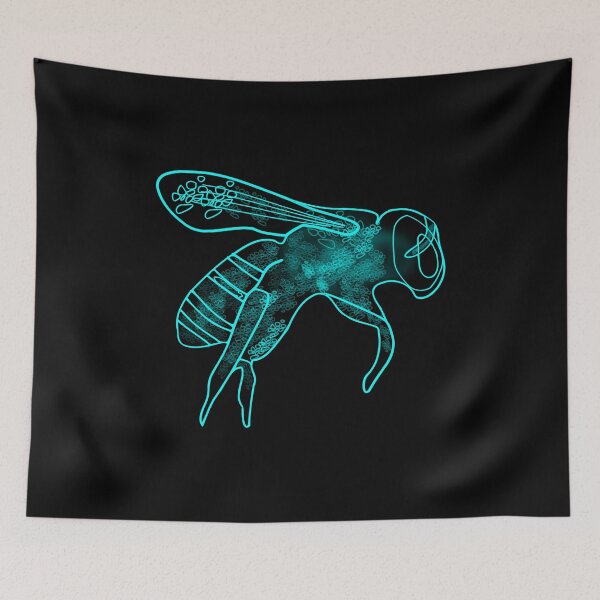 Item preview, Bee Turquoise Pollinator Insect Artful Illustration designed and sold by artfulnotebook.