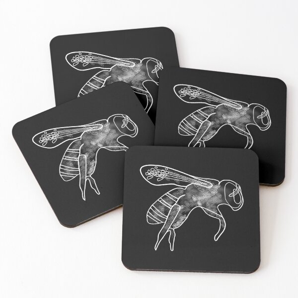 Item preview, Bee White Pollinator Insect Artful Illustration designed and sold by artfulnotebook.