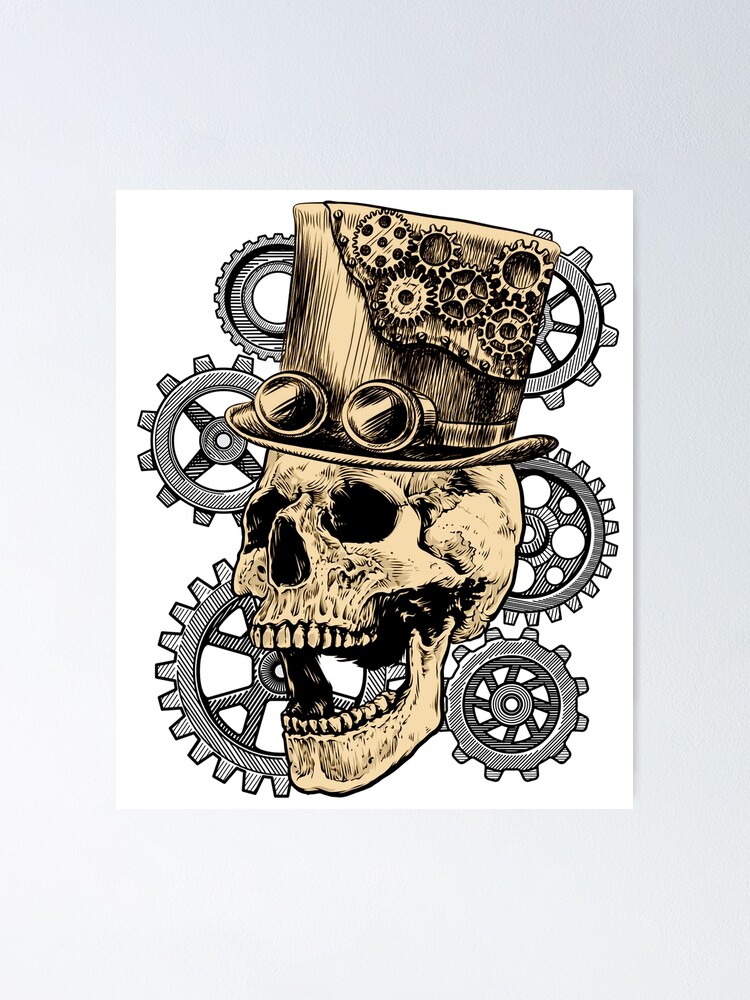 Vintage Skull Steampunk 2022 Poster for Sale by longdigital