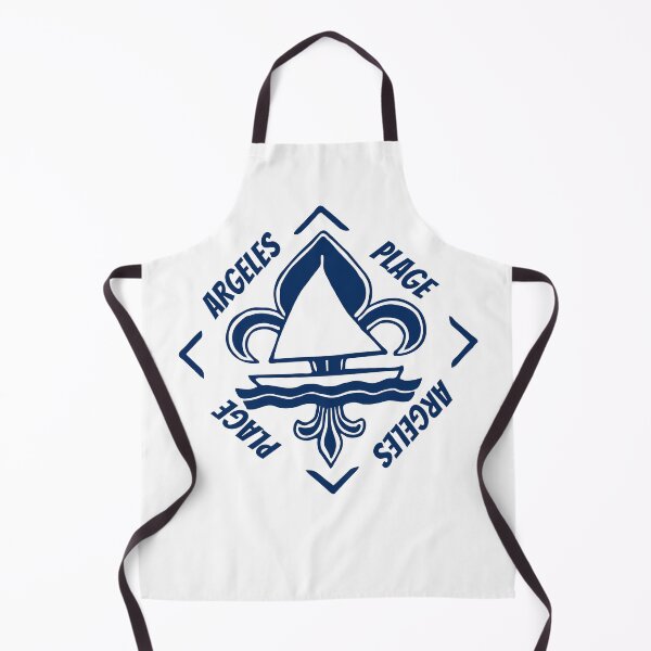 Item preview, Argeles Plage - French Seaside Resort - France - Navy Blue Vintage Sailor Logo - Sailing Boat with Heraldic Lily designed and sold by Vintage-TM.