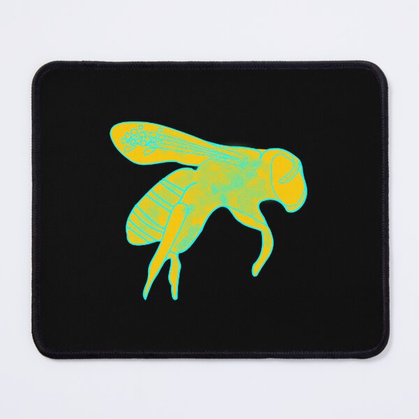 Item preview, Bee Yellow and Turquoise Pollinator Insect Artful Illustration designed and sold by artfulnotebook.