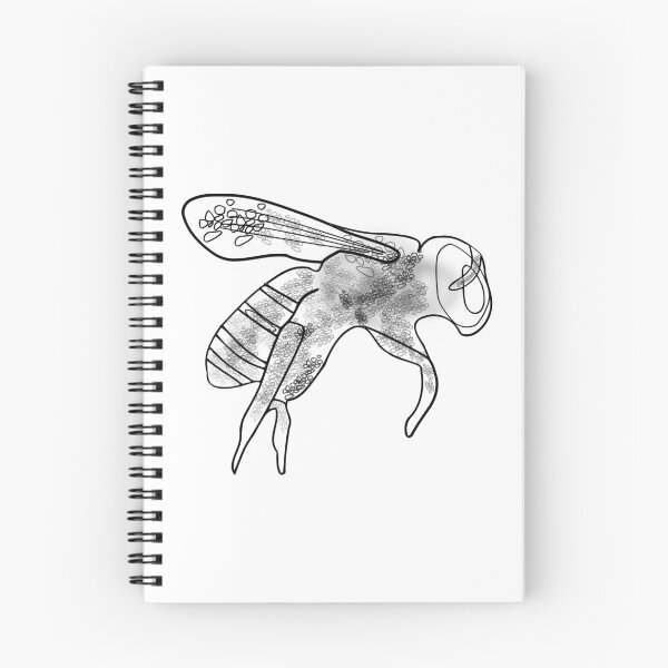 Item preview, Bee Black Pollinator Insect Artful Illustration designed and sold by artfulnotebook.