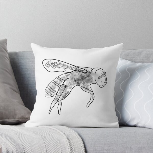 Item preview, Bee Black Pollinator Insect Artful Illustration designed and sold by artfulnotebook.