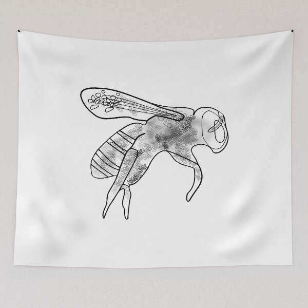 Item preview, Bee Black Pollinator Insect Artful Illustration designed and sold by artfulnotebook.