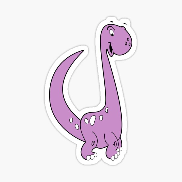 Cartoon Pink Dino Purple Dinosaur Sticker For Sale By Osmodesigns Redbubble