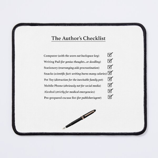 Item preview, Author's Checklist (Literary Humour) designed and sold by ThatsNovelGifts.