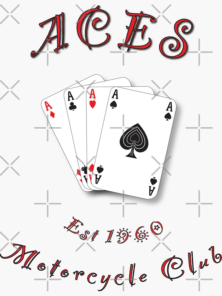 "Aces Motorcycle Club" Sticker for Sale by imdesign | Redbubble