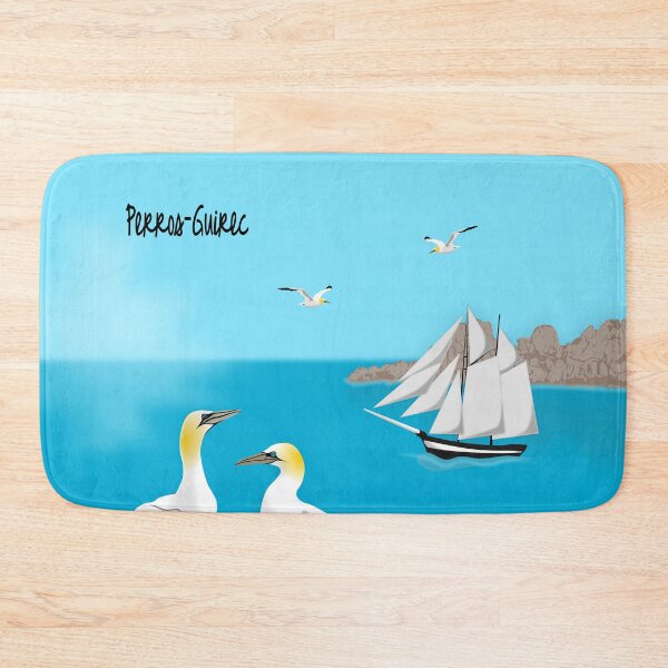 Item preview, Gannets and old sailing ship, Perros-Guirec, Pink Granite Coast, Brittany - Landscape designed and sold by NolDesigns.