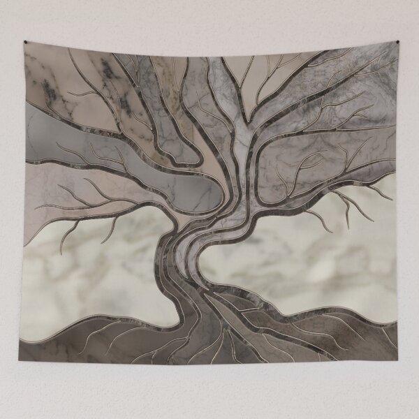 Item preview, Taupe Marble Tree of life designed and sold by k9printart.