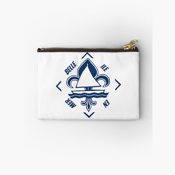 Item preview, Belle Ile en Mer in Gascogne, Brittany, France - French Seaside Resort - Navy Blue Vintage Sailor Logo - Sailing Boat with Heraldic Lily designed and sold by Vintage-TM.