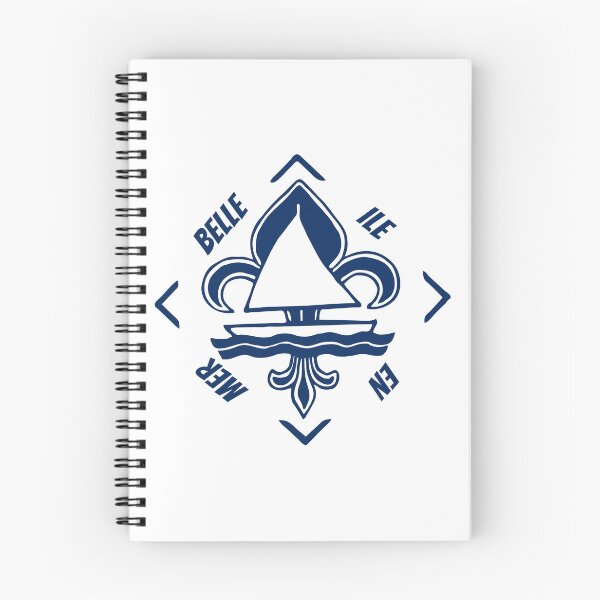 Item preview, Belle Ile en Mer in Gascogne, Brittany, France - French Seaside Resort - Navy Blue Vintage Sailor Logo - Sailing Boat with Heraldic Lily designed and sold by Vintage-TM.