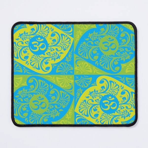 Item preview, Aum symbol on blue green floral patterned motif designed and sold by ZOXOFO.